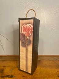 Wood Storage Box Rose Design