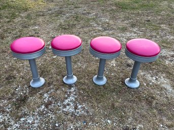 Set Of Four Art Deco Diner Stools 14x24in