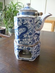 Dragon Ceramic Tea Pot Warming Pedestal With Tea Light