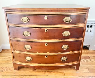 Baker Furniture Banded Mahogany Bow Front Chest