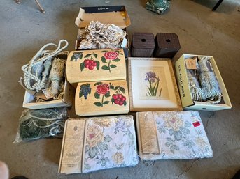 Curtain Tie Backs, Boxes For Storage, Picture, Misc Lot