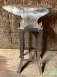 Antique, Vintage Anvil On Original Metal Stand