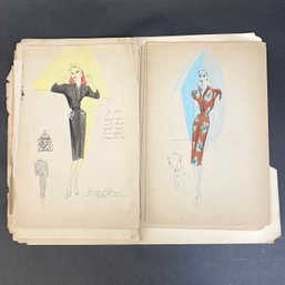 Portfolio Of 1940s Fashion Sketches Hand Drawn