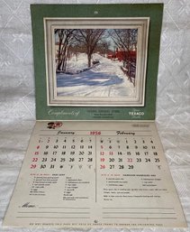 Vintage 1956 Calendar - Your Texaco Dealer - Rogers Grocery Store, Ashford, CT - East Coast Scenes