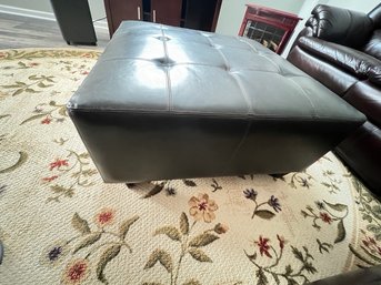 Black Leather Ottoman