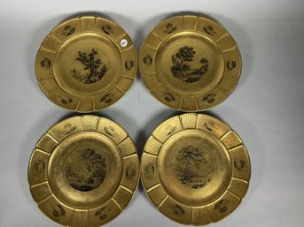 FOUR ROSENTHAL GOLD ENCRUSTED PLATES