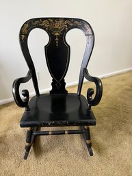 Vintage Black Stenciled Rocking Chair