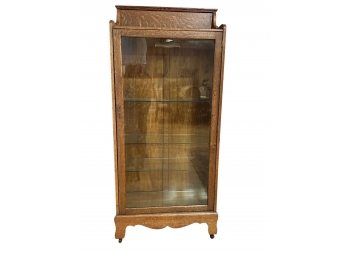 Vintage Oak Rectangular China Cabinet