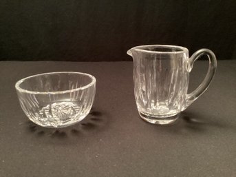 Pair Waterford Crystal Sugar Bowl And Creamer Made In Ireland