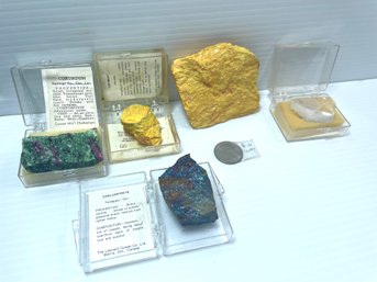 Orpiment - Chalcopyrite- Corundum- Quartz