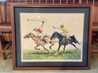 Pencil Signed Polo Print Produced By The Paris Etching Company, Custom Framed