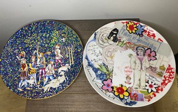 2 Eclectic Collectible  Plates