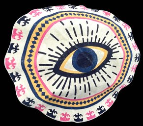 HAOCOO Spirit Eye Round Area Rugs 2ft Super Soft Velvet Vintage Throw Rug Non-Slip Creative Tribal Style Floor