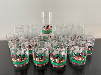 Vintage Acrylic Holiday Highballs & Double Old Fashioned Glasses