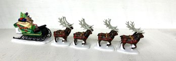 Department 56, Heritage Village Collection, Sleigh & Eight Tiny Reindeer