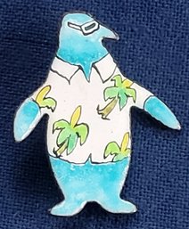 One Cool Dude - Copper With Colored Enamel Penguin Brooch