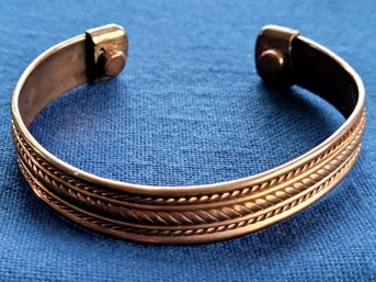 Classic Woven Genuine Copper Southwestern Style Cuff Bracelet