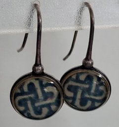 Lovely Sterling Silver Celtic Knot Circle Drop Earrings