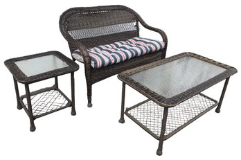 3 Piece Rattan Wicker Patio Set