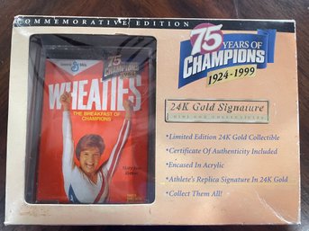 1999 75th Anniversary Commemorative Edition 24K Gold Signature Wheaties Mary Lou Retton