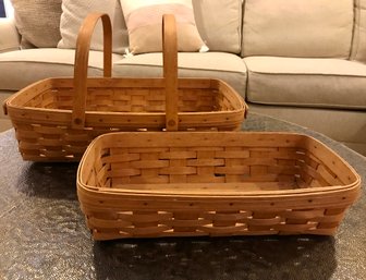 Pair Of LONGABERGER Baskets Dated And Initialed