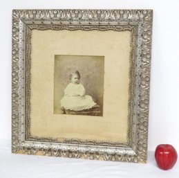 Gesso Framed Portrait Of A Very Cute Young Infant C.1905