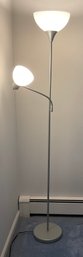 Contemporary Grey Metal, 2 Light Floor Lamp.