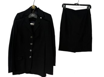 Piazza Sempione Two Black Blazers, Skirt, And Pants, Sizes 38 To 40