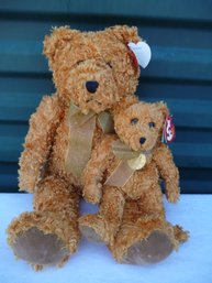 Ty Beanie Bear 'Teddybearsary' Classic 2002 AND 'Teddy' 2002 PAIR