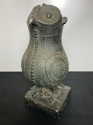 Ceramic Chinese Owl Sculpture By Austin Productions