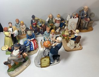 Norman Rockwell Porcelain Figurines - Twelve