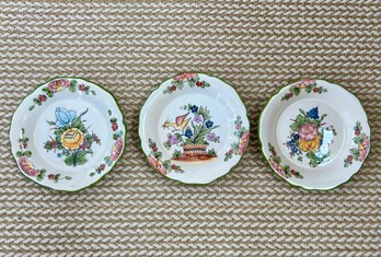 'Birds In The Garden' Hand Painted Italian Pottery Decorative Plates (3)