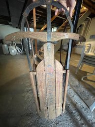 Vintage 1920s Fleetwing Racer Steering Snow Sled By Auto Wheel Coaster Co.