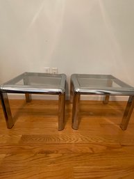 Pair Glass End Tables