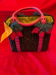 Michael Simon Wicker Strawberry Fields Tote