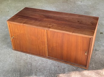 Mid Century Solid Wood Record Cabinet - No Legs