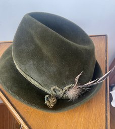 Lurati Swiss Alpine Hat Real Velvet Made In Switzerland Size 56