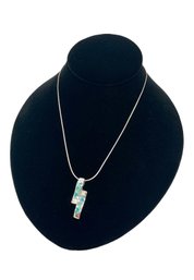 Sterling Silver And Opal Necklace