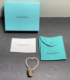 Tiffany & Co. Sterling Silver Heart Keychain, Certificate & Box.