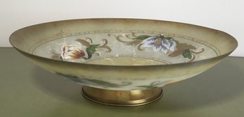 Hand Painted Pedestal Frosted Bowl.