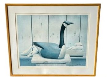 Framed Sweet Signed Duck/Swan Print   (LOC: S1)