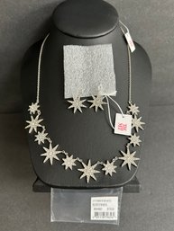 Met Museum Of Art MMA Antiqued Star Ottoman Faux Silver Necklace Matching Earrings With Original Box & Tags