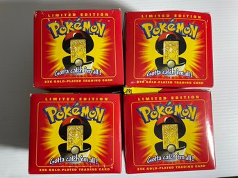 Poke E Mon Limited Edition 1995 Pokemon 23K Gold Plated Trading Cards