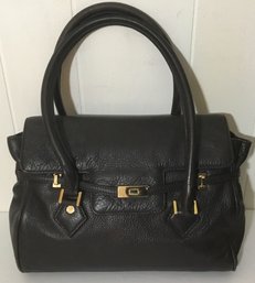 A56. Brooks Brothers Black 2 Handle Satchel Style Handbag.