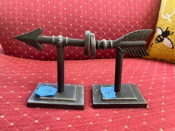 Arrow Metal Bookends, Pair