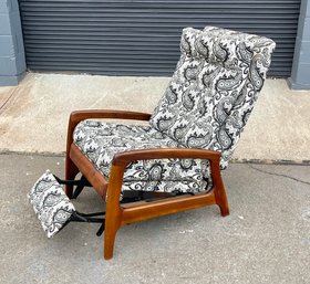 Mid Century Adrian Pearsall Craft Associates Walnut Frame Recliner With Hidden Footrest - Super Comfortable!!