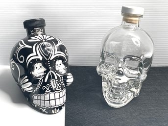 Kah - Day Of The Dead Anejo Tequila - Crystal Head Vodka Bottles