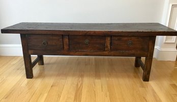 Rustic Style Coffee  Table With Drawers