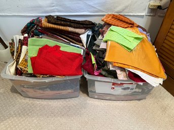 3 Tubs Of Quilting Fabric