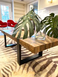 Contemporary Wood & Metal Slat Table